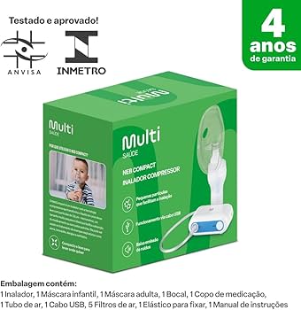 Inalador Compressor Neb Air Hc025 Multi Saúde Multilaser